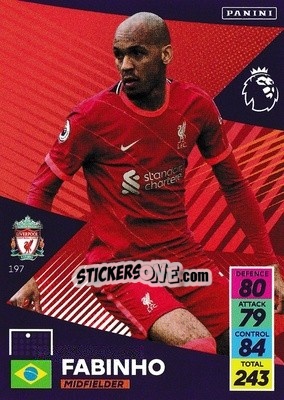 Sticker Fabinho - English Premier League 2021-2022. Adrenalyn XL n. 197 - Panini