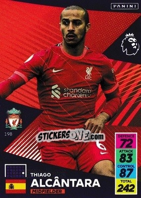 Figurina Thiago Alcántara - English Premier League 2021-2022. Adrenalyn XL - Panini