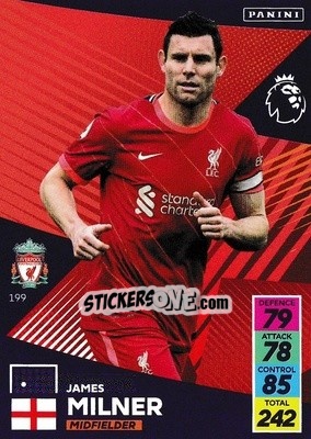 Sticker James Milner - English Premier League 2021-2022. Adrenalyn XL n. 199 - Panini