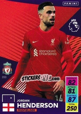 Sticker Jordan Henderson - English Premier League 2021-2022. Adrenalyn XL - Panini