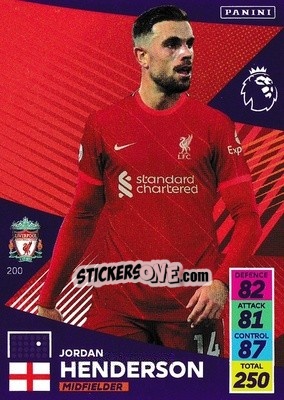 Sticker Jordan Henderson - English Premier League 2021-2022. Adrenalyn XL n. 200 - Panini