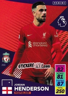 Figurina Jordan Henderson - English Premier League 2021-2022. Adrenalyn XL - Panini