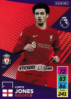 Sticker Curtis Jones - English Premier League 2021-2022. Adrenalyn XL n. 201 - Panini