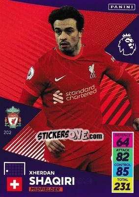 Sticker Xherdan Shaqiri - English Premier League 2021-2022. Adrenalyn XL n. 202 - Panini