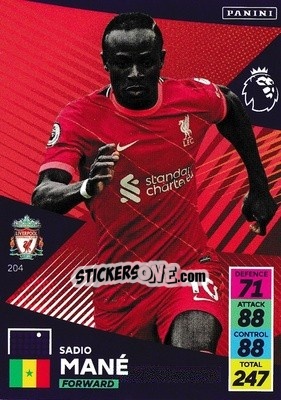 Sticker Sadio Mané - English Premier League 2021-2022. Adrenalyn XL n. 204 - Panini