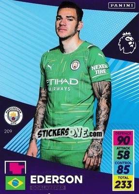 Sticker Ederson - English Premier League 2021-2022. Adrenalyn XL n. 209 - Panini