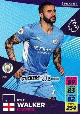 Sticker Kyle Walker - English Premier League 2021-2022. Adrenalyn XL n. 210 - Panini
