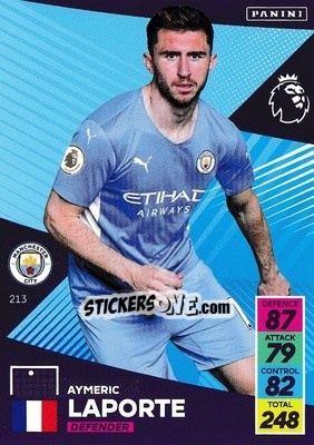 Sticker Aymeric Laporte - English Premier League 2021-2022. Adrenalyn XL n. 213 - Panini