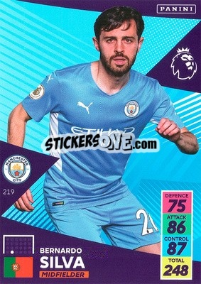 Sticker Bernardo Silva - English Premier League 2021-2022. Adrenalyn XL n. 219 - Panini