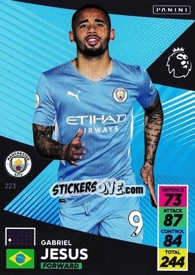 Figurina Gabriel Jesus - English Premier League 2021-2022. Adrenalyn XL - Panini