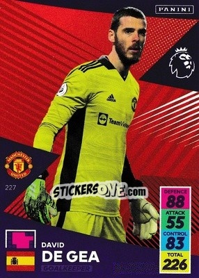 Sticker David de Gea - English Premier League 2021-2022. Adrenalyn XL n. 227 - Panini