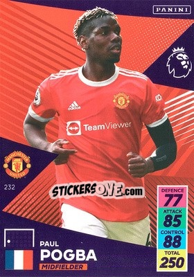 Sticker Paul Pogba - English Premier League 2021-2022. Adrenalyn XL n. 232 - Panini