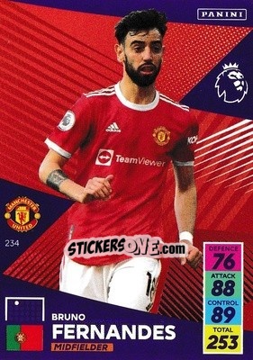 Sticker Bruno Fernandes - English Premier League 2021-2022. Adrenalyn XL n. 234 - Panini