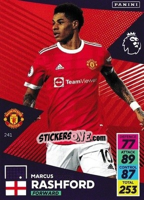 Sticker Marcus Rashford - English Premier League 2021-2022. Adrenalyn XL n. 241 - Panini