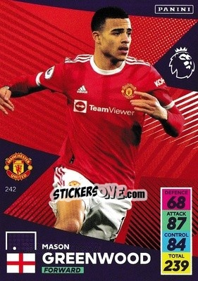Sticker Mason Greenwood - English Premier League 2021-2022. Adrenalyn XL - Panini