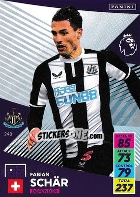 Sticker Fabian Schär - English Premier League 2021-2022. Adrenalyn XL n. 248 - Panini