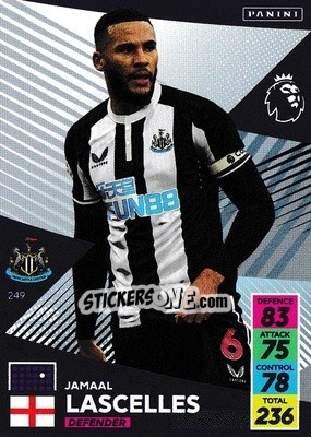 Sticker Jamaal Lascelles - English Premier League 2021-2022. Adrenalyn XL n. 249 - Panini
