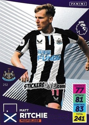 Sticker Matt Ritchie - English Premier League 2021-2022. Adrenalyn XL - Panini