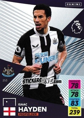 Cromo Isaac Hayden - English Premier League 2021-2022. Adrenalyn XL n. 253 - Panini