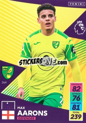 Sticker Max Aarons - English Premier League 2021-2022. Adrenalyn XL - Panini
