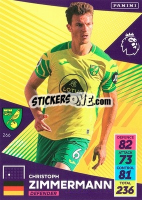 Sticker Christoph Zimmermann - English Premier League 2021-2022. Adrenalyn XL n. 266 - Panini