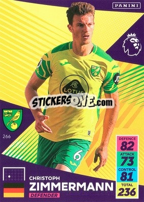 Figurina Christoph Zimmermann - English Premier League 2021-2022. Adrenalyn XL - Panini