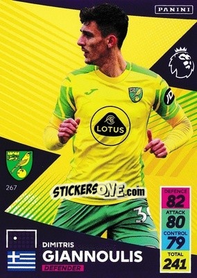 Cromo Dimitris Giannoulis - English Premier League 2021-2022. Adrenalyn XL n. 267 - Panini
