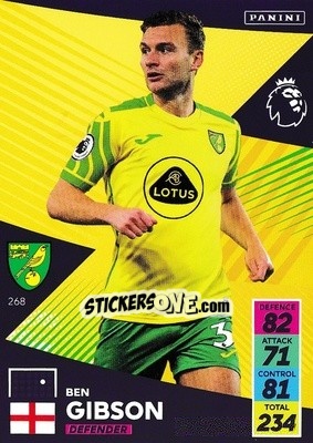 Sticker Ben Gibson - English Premier League 2021-2022. Adrenalyn XL - Panini