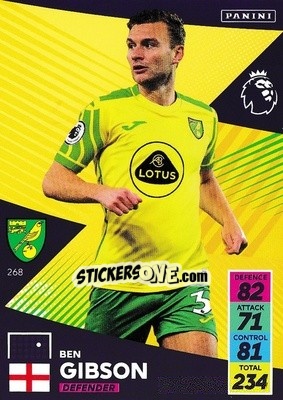 Sticker Ben Gibson - English Premier League 2021-2022. Adrenalyn XL n. 268 - Panini
