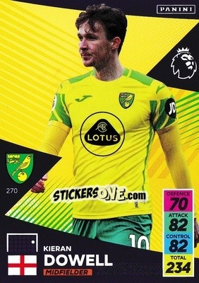 Figurina Kieran Dowell - English Premier League 2021-2022. Adrenalyn XL - Panini