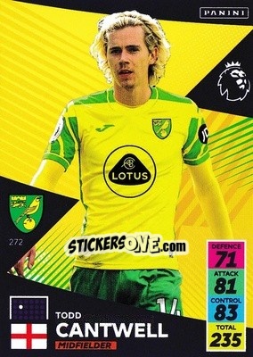 Sticker Todd Cantwell - English Premier League 2021-2022. Adrenalyn XL n. 272 - Panini