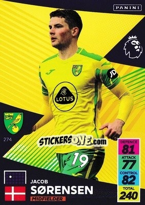 Figurina Jacob Sorensen - English Premier League 2021-2022. Adrenalyn XL n. 274 - Panini