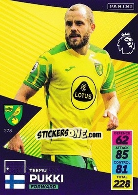 Sticker Teemu Pukki - English Premier League 2021-2022. Adrenalyn XL - Panini