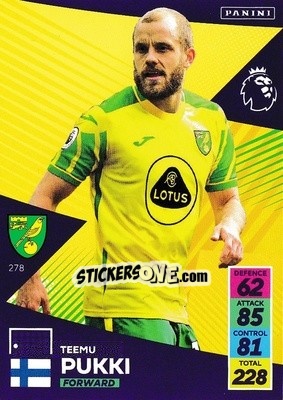 Sticker Teemu Pukki - English Premier League 2021-2022. Adrenalyn XL n. 278 - Panini