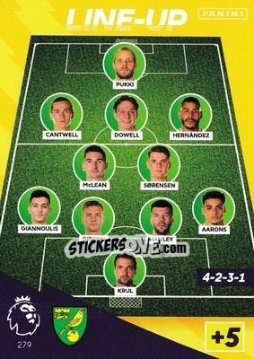 Sticker Line-Up - English Premier League 2021-2022. Adrenalyn XL n. 279 - Panini