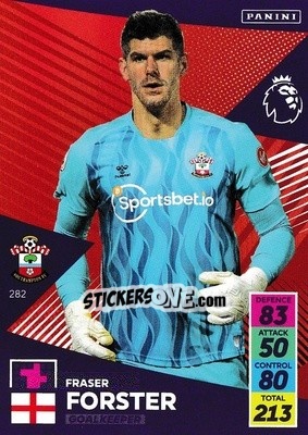 Sticker Fraser Forster - English Premier League 2021-2022. Adrenalyn XL n. 282 - Panini
