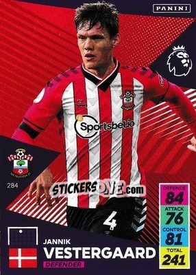 Sticker Jannik Vestergaard - English Premier League 2021-2022. Adrenalyn XL n. 284 - Panini