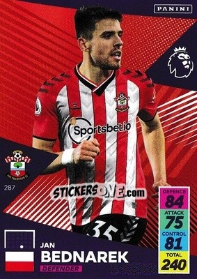 Sticker Jan Bednarek - English Premier League 2021-2022. Adrenalyn XL n. 287 - Panini