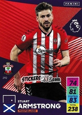 Sticker Stuart Armstrong - English Premier League 2021-2022. Adrenalyn XL n. 292 - Panini
