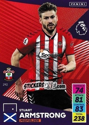 Figurina Stuart Armstrong - English Premier League 2021-2022. Adrenalyn XL - Panini