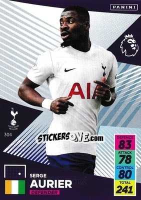 Sticker Serge Aurier - English Premier League 2021-2022. Adrenalyn XL n. 304 - Panini