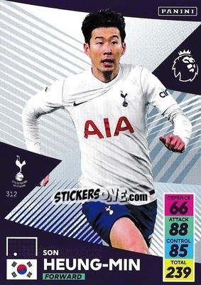 Sticker Son Heung-Min - English Premier League 2021-2022. Adrenalyn XL n. 312 - Panini