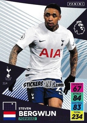 Sticker Steven Bergwijn - English Premier League 2021-2022. Adrenalyn XL n. 314 - Panini