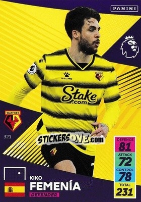 Cromo Kiko Femenía - English Premier League 2021-2022. Adrenalyn XL - Panini