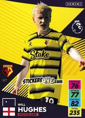 Sticker Will Hughes - English Premier League 2021-2022. Adrenalyn XL n. 327 - Panini