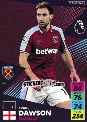 Figurina Craig Dawson - English Premier League 2021-2022. Adrenalyn XL - Panini