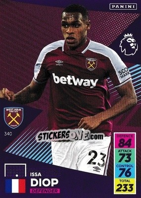 Figurina Issa Diop - English Premier League 2021-2022. Adrenalyn XL - Panini