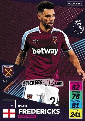 Sticker Ryan Fredericks - English Premier League 2021-2022. Adrenalyn XL n. 341 - Panini