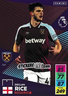 Figurina Declan Rice - English Premier League 2021-2022. Adrenalyn XL - Panini