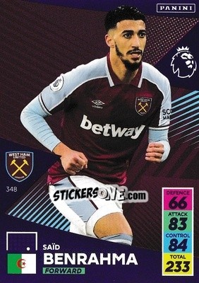 Sticker Said Benrahma - English Premier League 2021-2022. Adrenalyn XL n. 348 - Panini